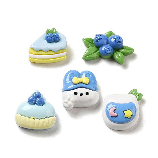 

PandaHall Opaque Cartoon Resin Decoden Cabochons, Blueberry Cake & Rabbit & Blueberry, Mixed Shapes, Mixed Color, 17.5~21x18.5~26x7~8mm..., Multicolor
