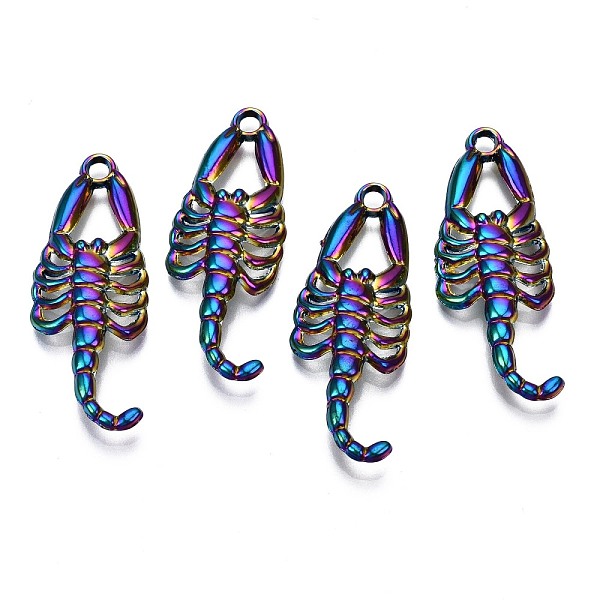 

PandaHall Alloy Pendants, Cadmium Free & Nickel Free & Lead Free, Scorpion, Rainbow Color, 41.5x15x5mm, Hole: 2.5mm Alloy Other Animal