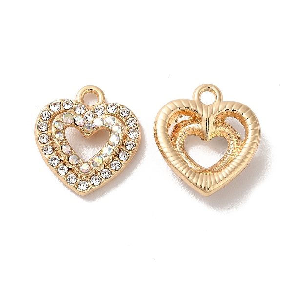 

PandaHall Rack Plating Alloy Rhinestone Pandants, Nickel Free, Heart Charms, Golden, Crystal, 17.5x15x5mm, Hole: 1.6mm Alloy+Rhinestone..., Clear