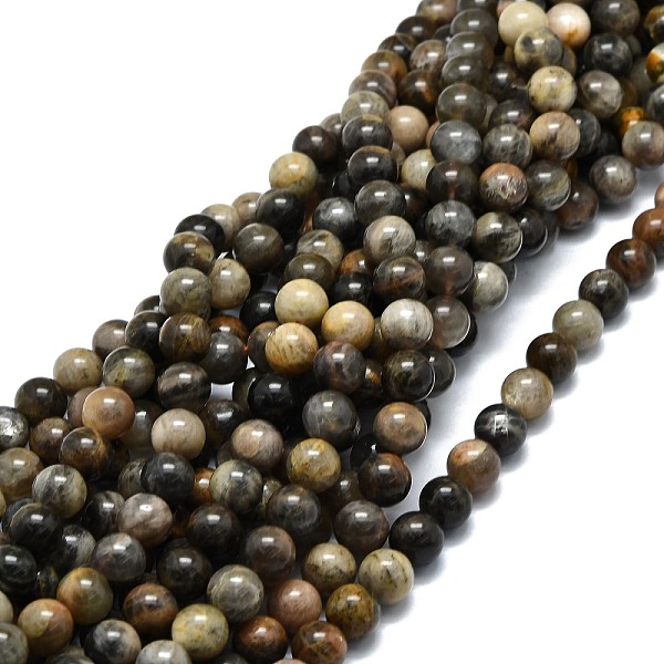 Natural Black Sunstone Beads Strands