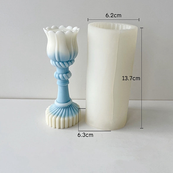 

PandaHall Flower DIY Silicone Candle Molds, For Candle Making, White, 6.3x6.2x13.7cm Silicone Flower White