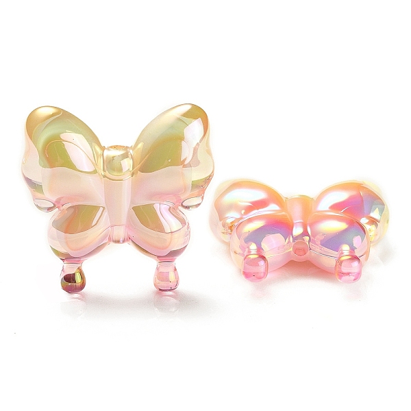 

PandaHall UV Plating Rainbow Iridescent Acrylic Beads, Gradient Beads, Butterfly, Champagne Yellow, 30x29x10mm, Hole: 2mm Acrylic Butterfly