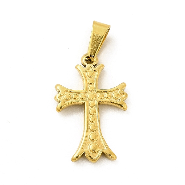 

PandaHall Vacuum Plating 304 Stainless Steel Pendants, Cross Charms, Golden, 19x12x2mm, Hole: 5.5x3mm 304 Stainless Steel Cross