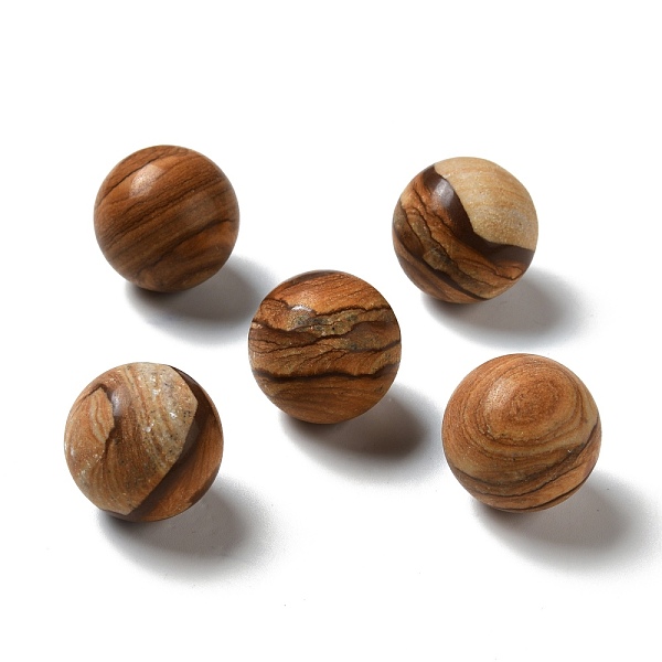

PandaHall Natural Picture Jasper Beads, No Hole/Undrilled, Round, 25~25.5mm Picture Jasper Round