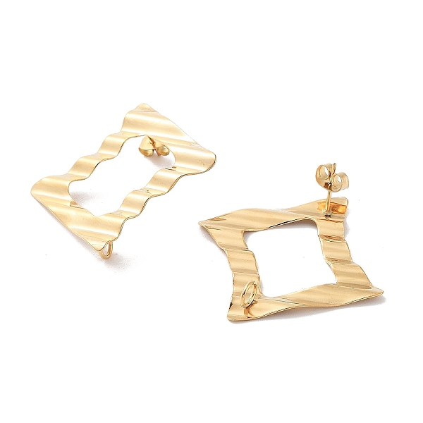 

PandaHall 304 Stainless Steel Stud Earring Findings, Rectangle, Real 18K Gold Plated, 28x28.5mm, Hole: 3.5mm, Pin: 10x0.5mm 304 Stainless...