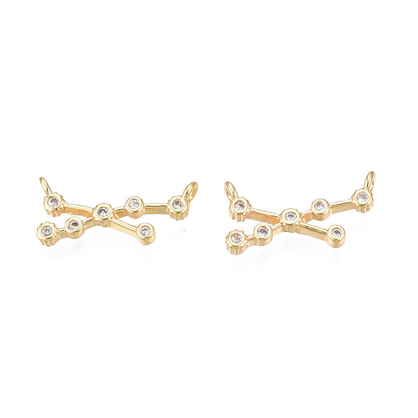 

PandaHall Brass Connector Charms, with Crystal Rhinestone, Real 18K Gold Plated, Cadmium Free & Nickel Free & Lead Free, Twelve..., Clear