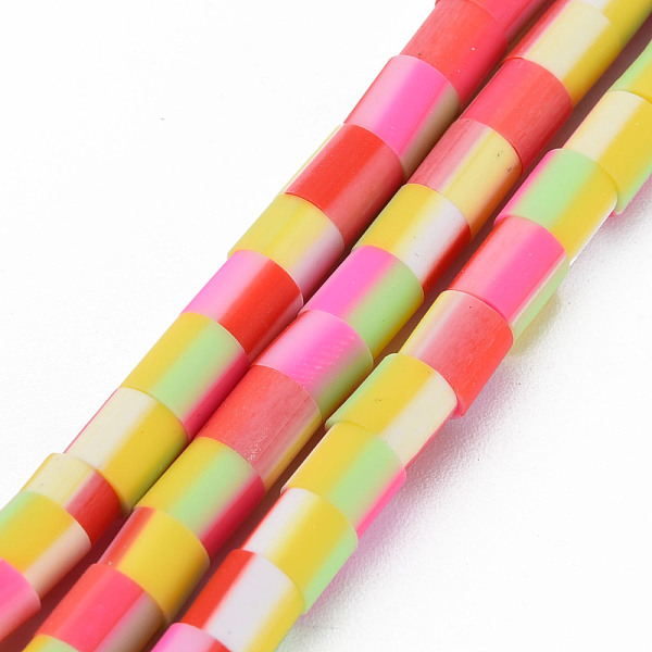 

PandaHall Handmade Polymer Clay Bead Strands, 6 Tone, Column, Crimson, 5x2.5~6.5mm, Hole: 1.6~1.8mm, about 62~68pcs/strand, 15.28 inch~15.55..., Pink