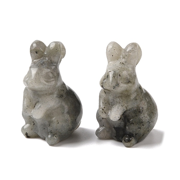 

PandaHall Natural Labradorite Sculpture Display Decorations, for Home Office Desk, Rabbit, 38~39.5x24~25.5x21~22mm Labradorite Rabbit