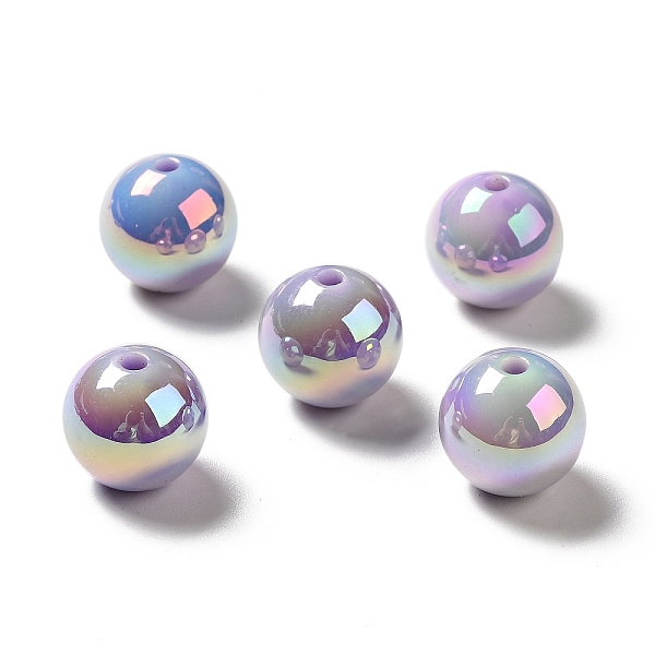 

PandaHall UV Plating Opaque Rainbow Iridescent Acrylic Beads, Round, Purple, 15~15.5x15.5~16mm, Hole: 2.7~2.8mm Acrylic Round Purple