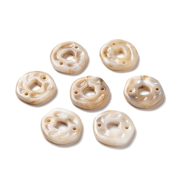 

PandaHall Opaque Acrylic Connector Charms, Flat Round Links, Tan, 29~30x5mm, Hole: 2mm, about 170pcs/500g Acrylic Flat Round Orange