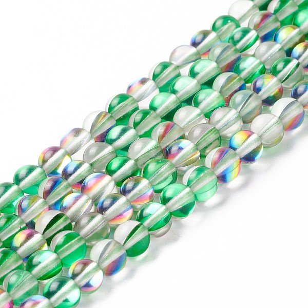 

PandaHall Synthetic Moonstone Beads Strands, Round, Medium Sea Green, 6mm, Hole: 0.8mm, about 63pcs/strand, 14.57''~15.55''(37~39.5cm)...