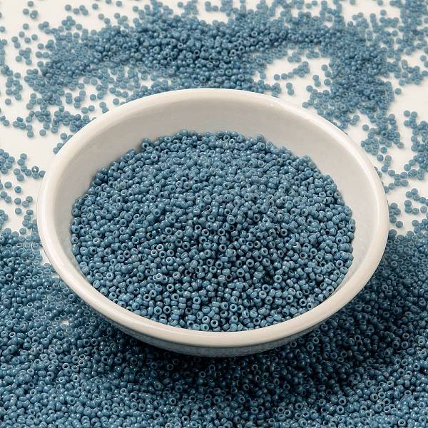 

PandaHall MIYUKI Round Rocailles Beads, Japanese Seed Beads, 15/0, (RR4482) Duracoat Dyed Opaque Bayberry, 1.5mm, Hole: 0.7mm, about..., Blue