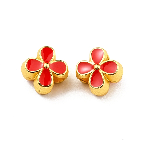 

PandaHall CCB Plastic European Beads, Large Hole Beads, Enamel Style, Flower, Red, 9x9x7.5mm, Hole: 4mm Plastic Flower Red