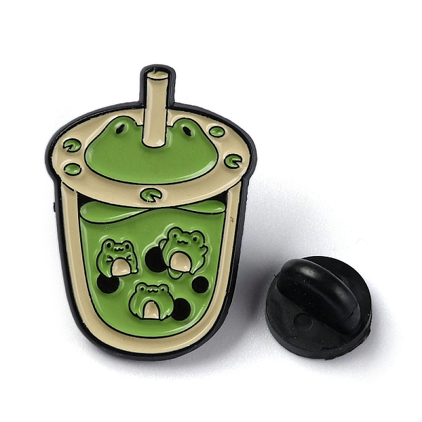 

PandaHall Bubble Tea Zinc Alloy Brooch, Animal Drink Enamel Pins, Frog, 29x21x1.5mm Alloy+Enamel Frog