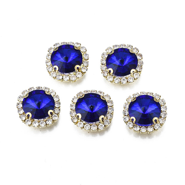 

PandaHall Sew on Rhinestone, Transparent Glass Rhinestone, with Brass Prong Settings, Faceted, Square, Sapphire, 17x17x8mm, Hole: 1mm Glass..., Blue