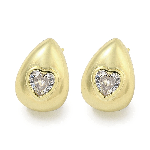 

PandaHall Brass Micro Pave Cubic Zirconia Stud Earrings for Women, Cadmium Free & Lead Free, Long-Lasting Plated, Real 18K Gold Plated..., Clear