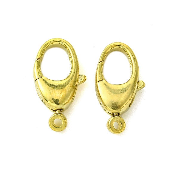 

PandaHall Brass Lobster Claw Clasps, Raw(Unplated), 19x10x4mm, Hole: 1.6mm Brass