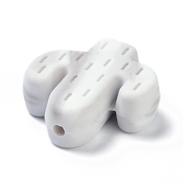 

PandaHall Silicone Focal Beads, Chewing Beads For Teethers, Cactus, WhiteSmoke, 25x23x8mm, Hole: 2.3mm Silicone Others White