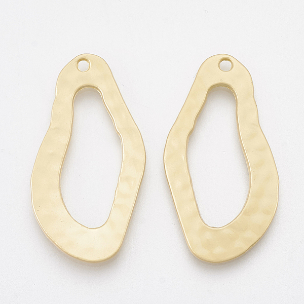 

PandaHall Smooth Surface Alloy Pendants, Matte Gold Color, 31.5x17x2mm, Hole: 1.5mm Alloy Others