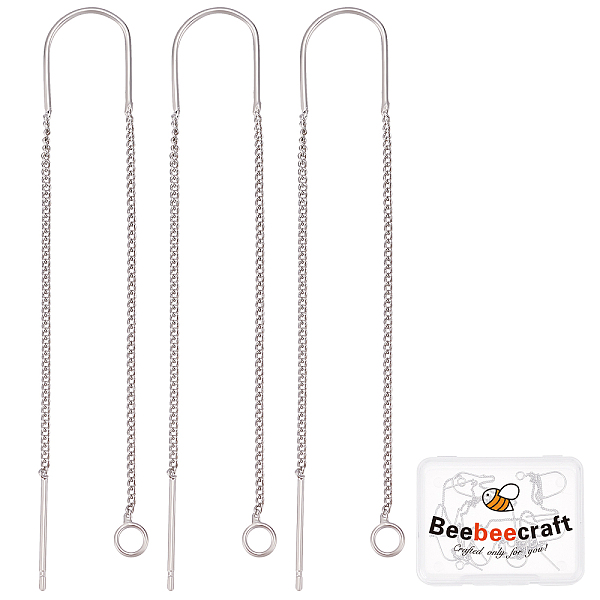 

PandaHall Beebeecraft 10Pcs Brass Stud Earring Findings, with Loop, Ear Threads, Nickel Free, Platinum, 103mm, Hole: 2mm, Pin: 0.8mm Brass...