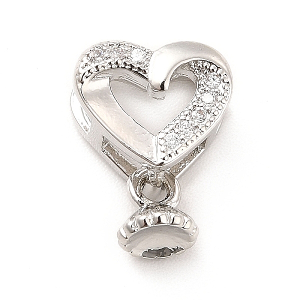 

PandaHall Rack Plating Brass Micro Pave Cubic Zirconia Multi-Strand Links, Heart with Dangle Lotus Pod Links, Long-Lasting Plated, Cadmium..., Clear