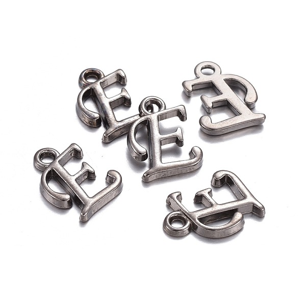 

PandaHall Gunmetal Plated Alloy Letter Pendants, Rack Plating, Cadmium Free & Lead Free, Letter.E, 13x10x2mm, Hole: 1.5mm Alloy Letter E