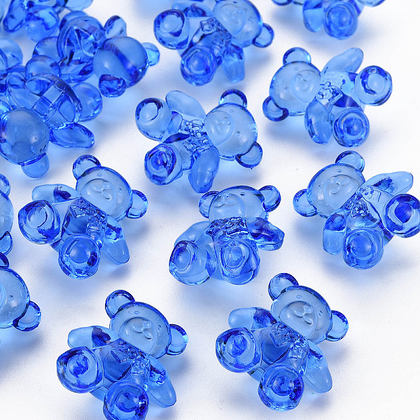 

PandaHall Transparent Acrylic Beads, Bear, Blue, 26.5x24.5x15mm, Hole: 3mm Acrylic Bear Blue