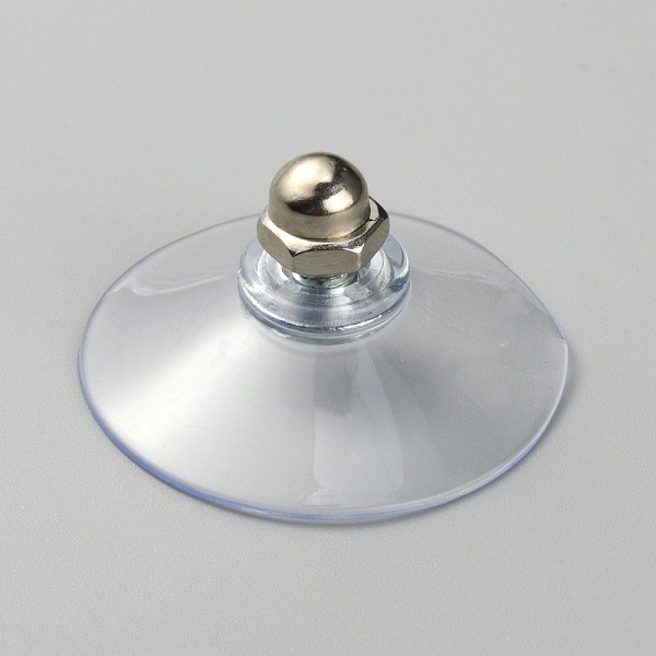 

PandaHall Silicone Strong Suction Cup Holders, with Iron M6 Cap Nut, Bathroom Kitchen Shelf Accessories, Clear, 42x18mm Silicone Clear