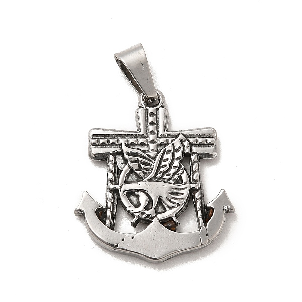 

PandaHall 201 Stainless Steel Pendants, Cross Anchor Charms, Stainless Steel Color, 30.5x26.5x3mm, Hole: 9x4.5mm 201 Stainless Steel Anchor...