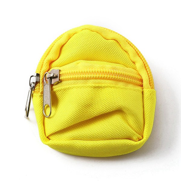 

PandaHall Mini Cloth Doll Backpack, with Zipper, for Doll Girls Accessory Bag, Yellow, 75~80x80x7~8mm Cloth Bag Yellow