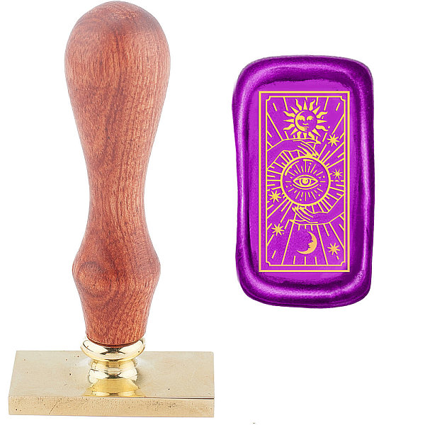 

PandaHall CRASPIRE Crystal Ball Wax Seal Stamp Magic Sealing Wax Stamp Rectangle Sealing Stamp Head 45×23mm with Wooden Handle for...