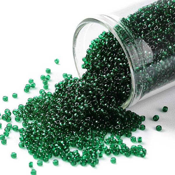 

PandaHall TOHO Round Seed Beads, Japanese Seed Beads, (939) Transparent Green Emerald, 15/0, 1.5mm, Hole: 0.7mm, about 15000pcs/50g Glass...