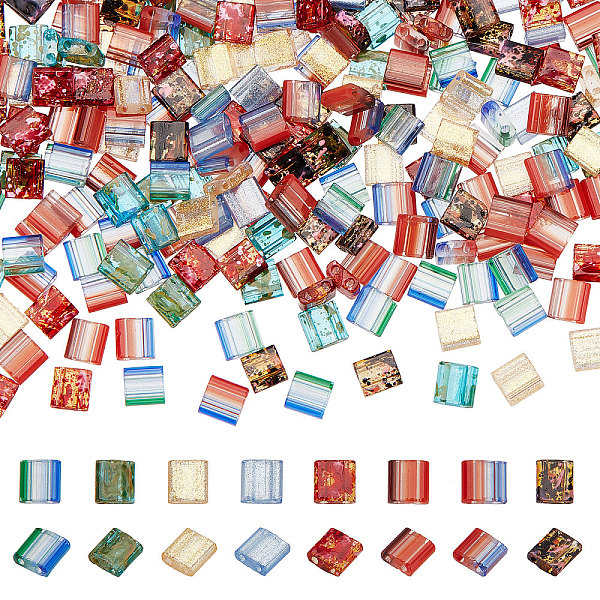 

PandaHall SUNNYCLUE 1 Box 320Pcs 8 Style 5 * 5mm Tila Beads Flat Square Beads 2-Hole Glass Seed Beads Opaque Spacer Loose Beads for..., Multicolor