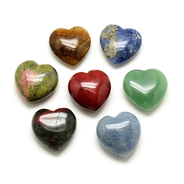 

PandaHall Natural Mixed Stone Healing Stones, Heart Love Stones, Pocket Palm Stones for Reiki Balancing, 29~30x30~31x12~15mm Mixed Stone...