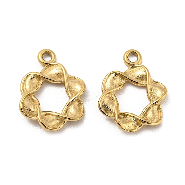 

PandaHall 304 Stainless Steel Pendants, Flower Charm, Real 14K Gold Plated, 16x11.5x2mm, Hole: 1.6mm 304 Stainless Steel Flower