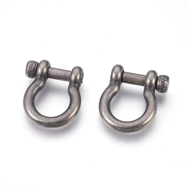 

PandaHall 304 Stainless Steel Screw D-Ring Anchor Shackle Clasps, Antique Silver, 31.5x27x9.5mm, 17x20mm Inner Diameter 304 Stainless Steel