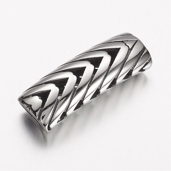 

PandaHall 304 Stainless Steel Slide Charms, Rectangle with Arrows, Antique Silver, 42.5x15x11mm, Hole: 7x12mm 304 Stainless Steel Rectangle