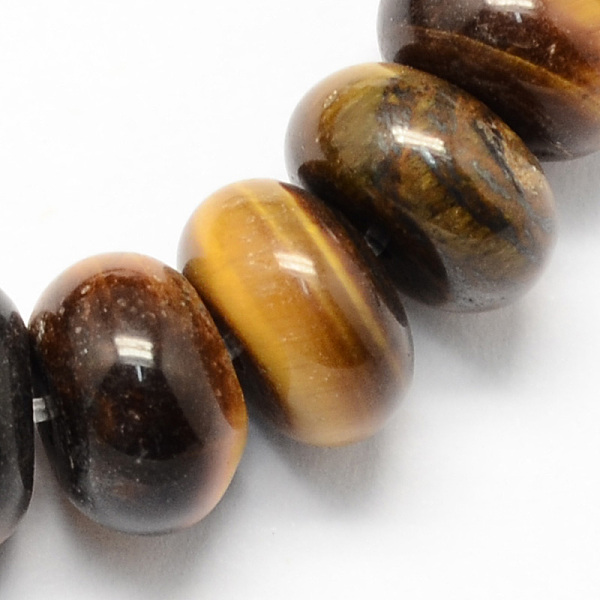 

PandaHall Natural Tiger Eye Beads Strands, Rondelle, Goldenrod, 6x4mm, Hole: 1mm, about 99pcs/strand, 15.7 inch Tiger Eye Rondelle Gold