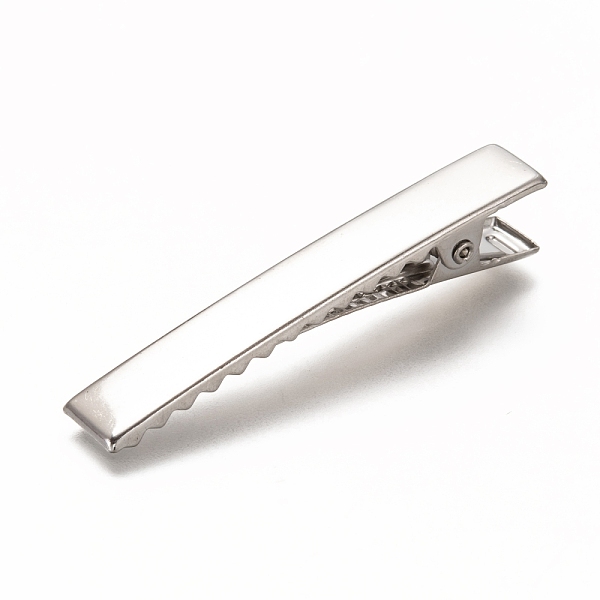 

PandaHall Iron Alligator Hair Clip Findings, DIY Hair Accessories Making, Platinum, 55x10x11mm Iron