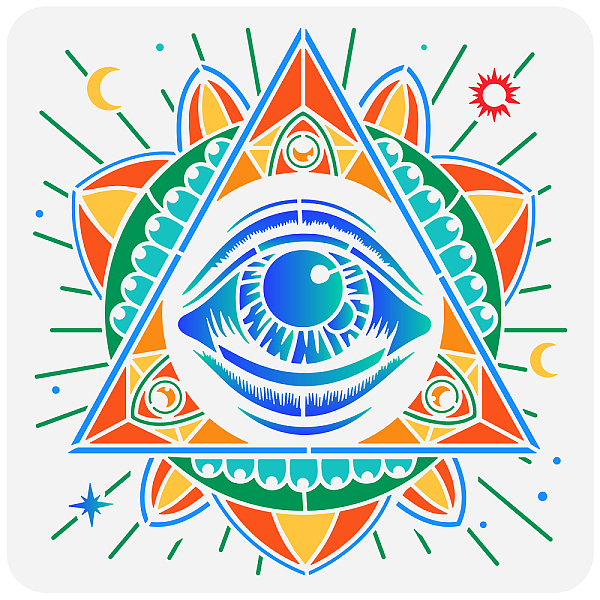 

PandaHall PET Hollow Out Drawing Painting Stencils, for DIY Scrapbook, Photo Album, Eye of Horus Pattern, 30x30cm Plastic Eye of Horus