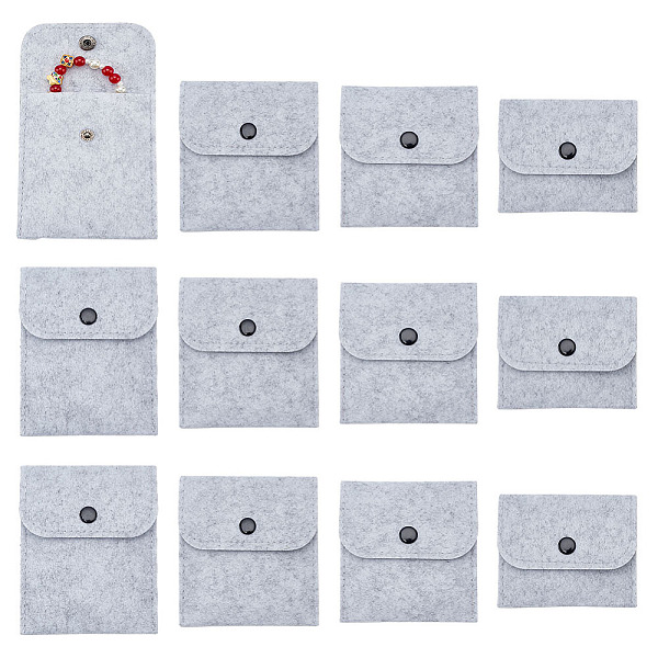 

PandaHall AHANDMAKER 12 Pcs Felt Jewelry Pouch with Snap Button, 4 Size Small Jewelry Organizer Bag Portable Jewelry Gift Bag for Jewelry...