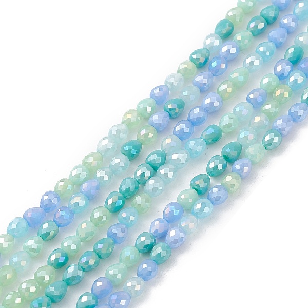 

PandaHall Gradient Color Electroplate Glass Bead Strands, AB Color Plated, Faceted, Teardrop, Pale Turquoise, 4.6x4mm, Hole: 1mm, about...