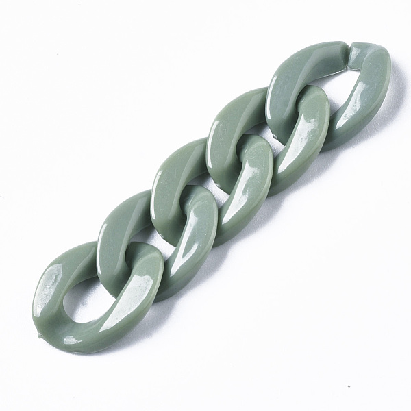 

PandaHall Opaque Acrylic Linking Rings, Quick Link Connectors, For Curb Chains Making, Twist, Olive Drab, 22x16.5x5.5mm, Inner Measure..., Green