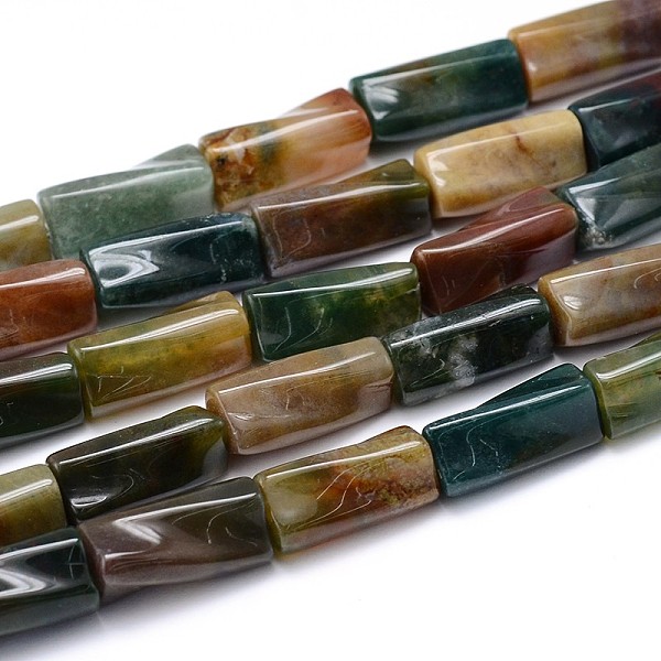 

PandaHall Natural Indian Agate Twist Bead Strands, Column, 21x9.5x9.5mm, Hole: 2mm, about 20pcs/strand, 15.7 inch Indian Agate Twist