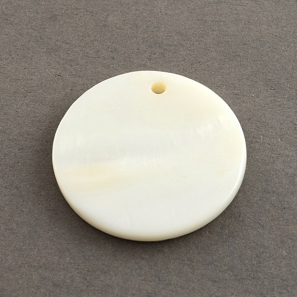 

PandaHall Flat Round Sea Shell Pendants, Seashell Color, 20x2mm, Hole: 1mm Other Sea Shell Flat Round