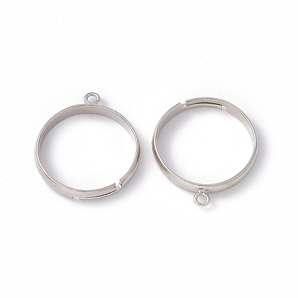 

PandaHall Brass Loop Ring Bases, Adjustable, Lead Free, Cadmium Free and Nickel Free, Platinum Color, Size: about 19mm in diameter, 17mm...