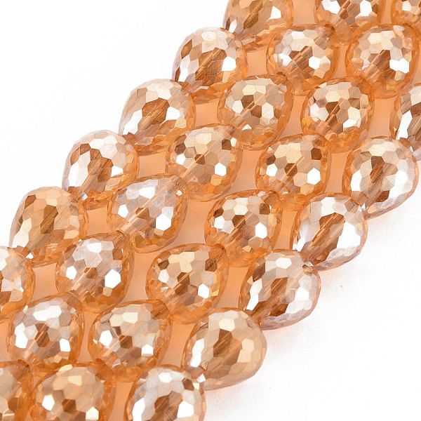 

PandaHall Electroplate Transparent Glass Beads Strands, Faceted, Teardrop, Sandy Brown, 10x9.5mm, Hole: 1.5mm, about 60pcs/strand, 23.62...