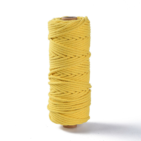 

PandaHall Cotton String Threads, Macrame Cord, Decorative String Threads, for DIY Crafts, Gift Wrapping and Jewelry Making, Yellow, 3mm...