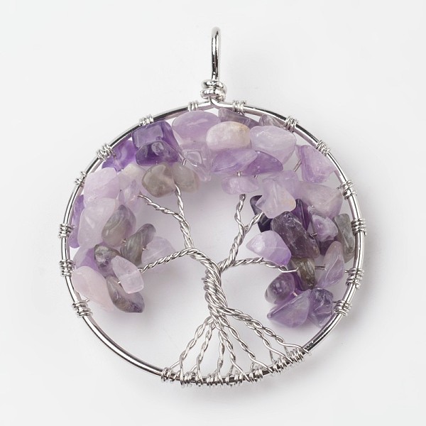 Arbre De Vie Améthyste Naturelle Gros Pendentifs