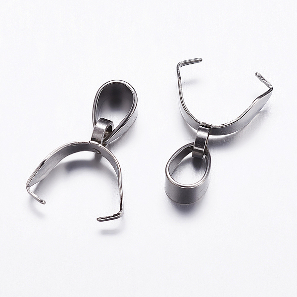 

PandaHall 304 Stainless Steel Pinch Bails, Ice Pick Pinch Bails for Pendant Making, Stainless Steel Color, 11.5x11x4mm, Hole: 4x6mm, Pin...